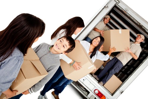 Office relocation planning in Chelsea with organized moving boxes