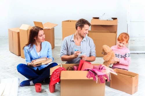 Professional packing and unpacking services in Chelsea with organized moving boxes